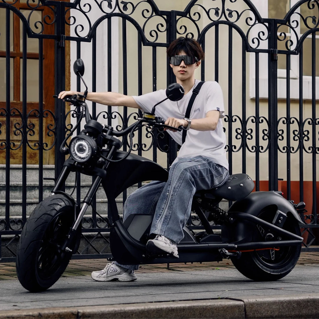 Mangosteen Electric Scooter Chopper Fat Tire Citycoco M1PS knight