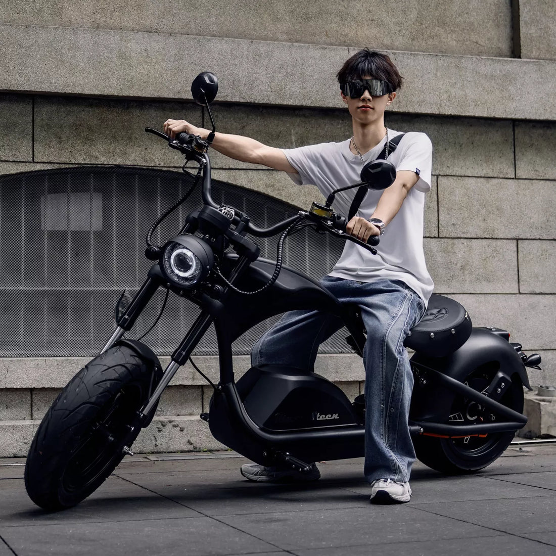 Mangosteen Electric Scooter Chopper Fat Tire Citycoco M1PS knight