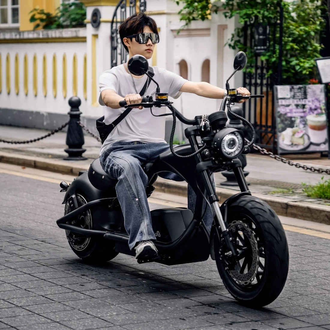 Mangosteen Electric Scooter Chopper Fat Tire Citycoco M1PS knight
